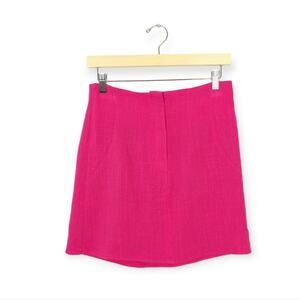 ASOS Design Hot Pink Structured Linen Mini Skirt Size 6
